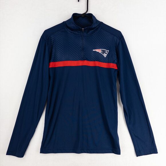 New England Patriots NFL Team Apparel Shirt Small Quarter Zip Football Pullover - Picture 1 of 10